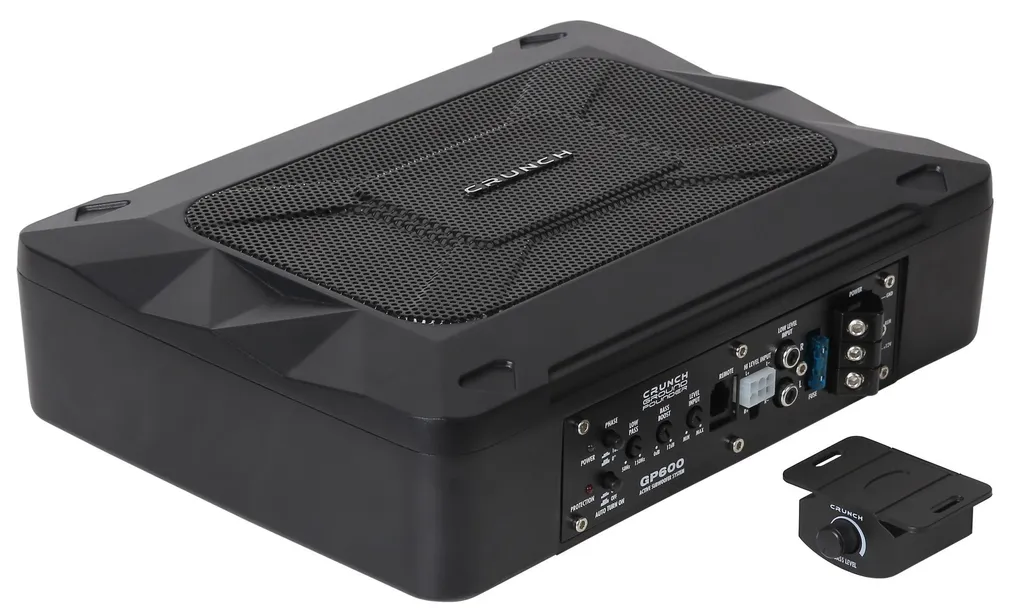 Subwoofer de voiture actif Crunch GP600 - Basses puissantes 13 x 20 cm