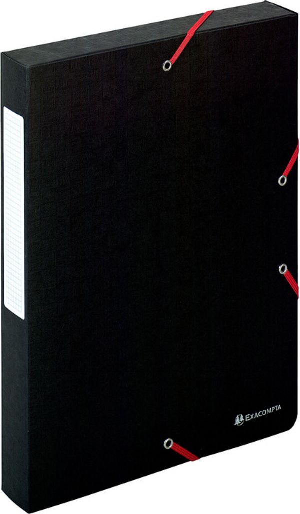 Exacompta Archivbox Rücken 40mm mit Etikett aus Manila Karton Scotten Nature Future, Schwarz, Pappe, A4, 240 x 320 x 40 mm