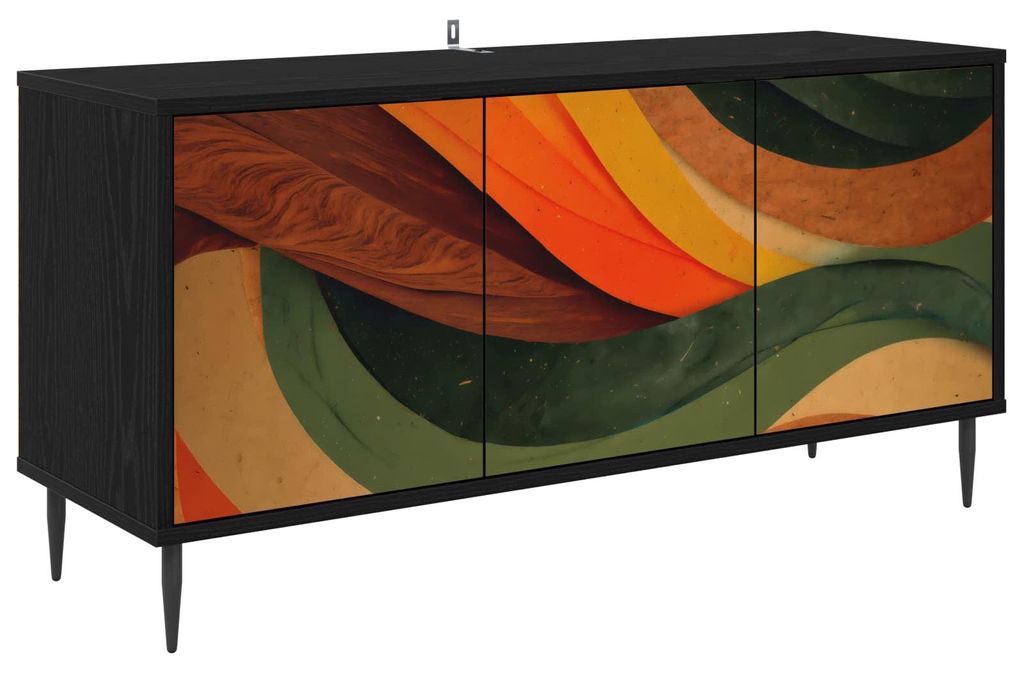 vidaXL RTV stojak BONN, 102 x 33 x 51 cm, czarny, imitacja Zdjęcie produktu 