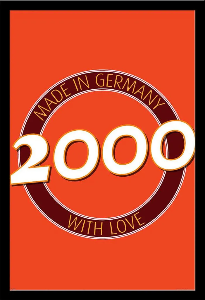 Poster Decorativo Anno 2000 Germania + Cornice Shinsuke Nera Maxi