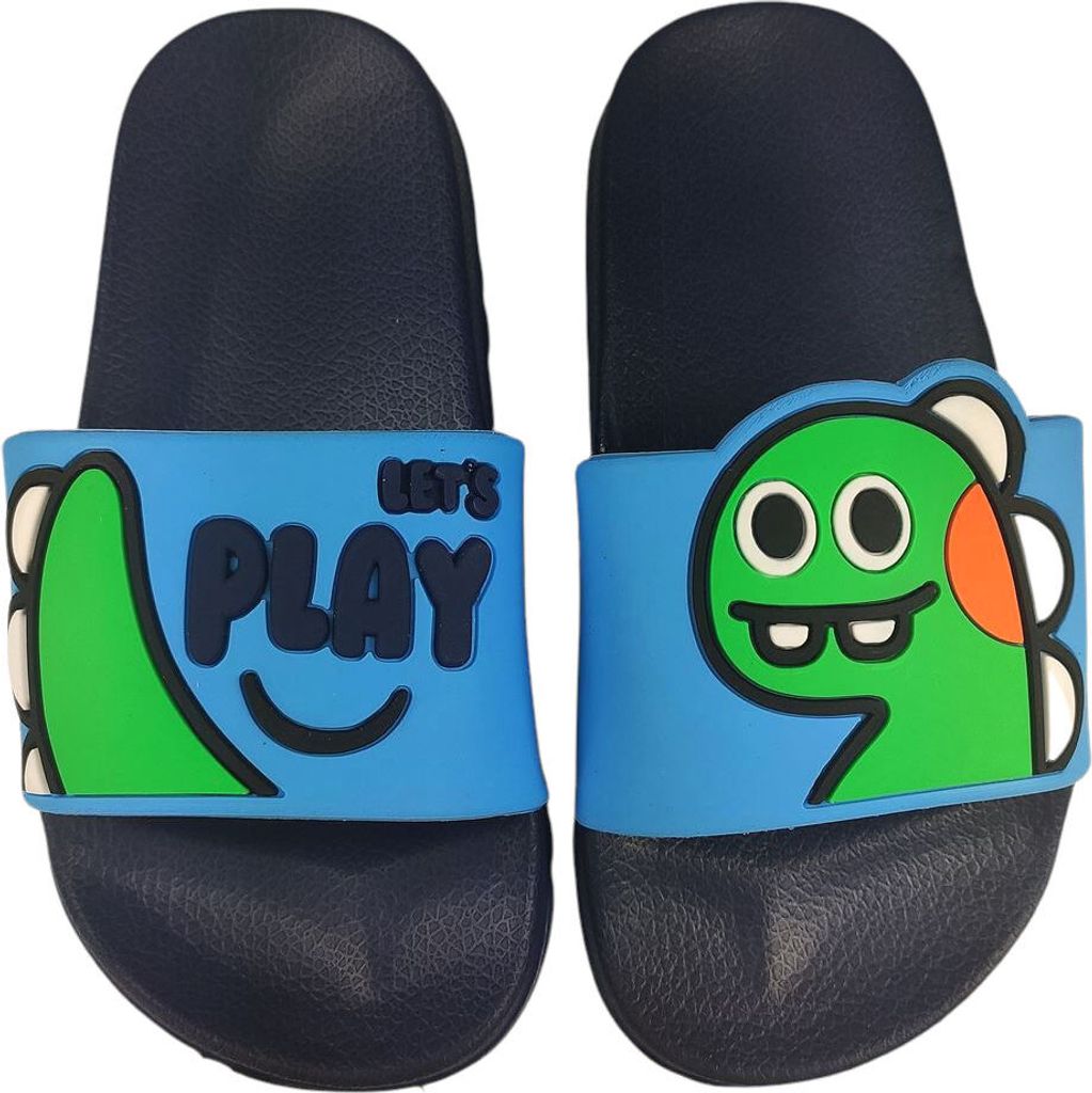 Badelatschen Kinder Badeschuhe Pantoletten Sport Slippers Dino Dunkelblau Gr.31