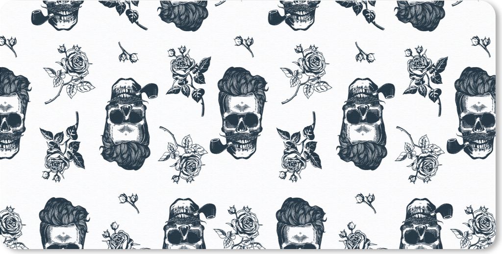 MuchoWow Mauspad Mousepad Muster - Totenkopf - Rosen - Piraten - Jungen - Kinder - Kinder 60x30 cm - Mousepads - Maus Mat - Pad - Mausunterlage -...