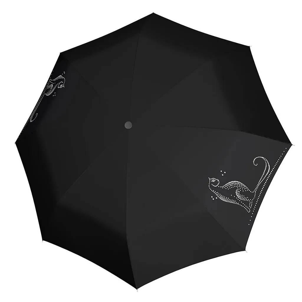 Ombrello da Viaggio Doppler Fiber Magic Sparkling Cat Nero