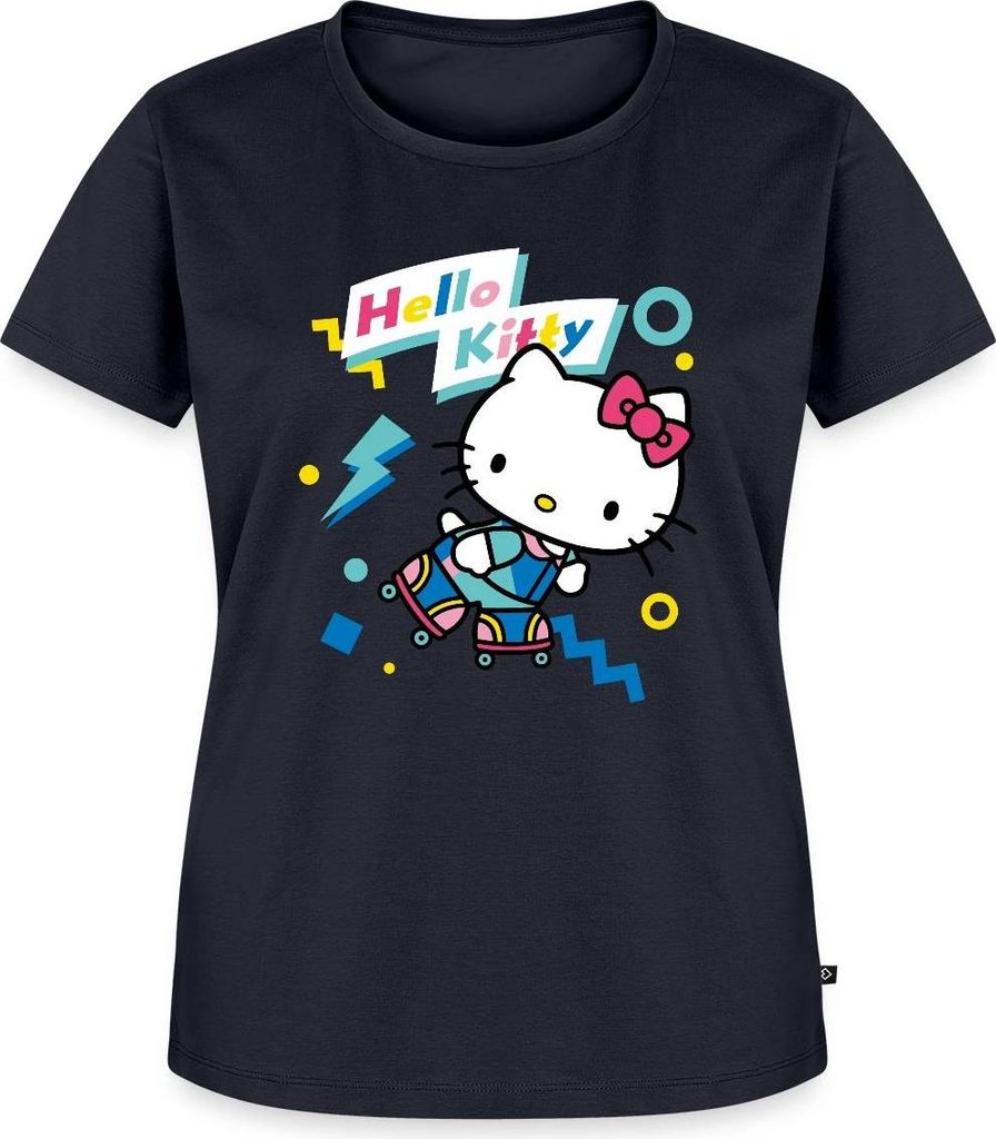 Spreadshirt Hello Kitty 90er Stil Mit Rollschuhen Frauen Premium T-Shirt, 3XL, Navy