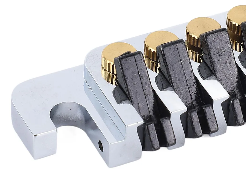 Chevalet à rouleaux avec 2 vis pour guitare électrique type LP chromé - 13