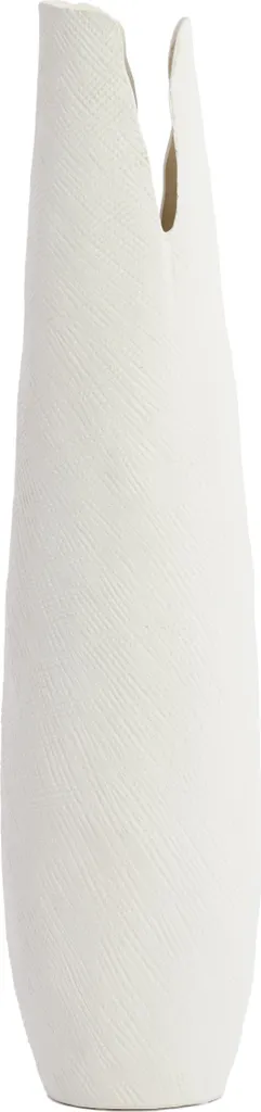 Grand vase haut MESA en céramique crème design épuré 19x18x77,5 cm