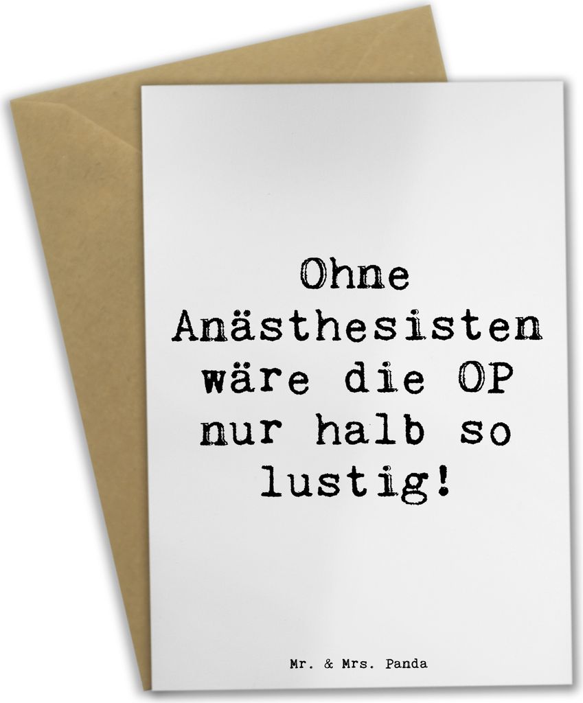 Mr. & Mrs. Panda babykarte Spruch Anästhesist Humor - Weiß - Geschenk, einladungskarten, Grußkarten, osterkarten, Berufsgestaltung, Geschenke mi...
