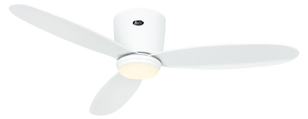 Energiespar Deckenventilator mit LED Beleuchtung und Fernbedienung Eco Plano II 112 cm Weiß