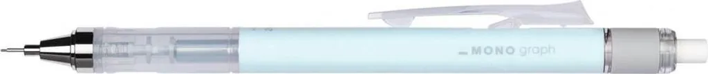 Crayon automatique MONO graph bleu glacier avec gomme rotative x6