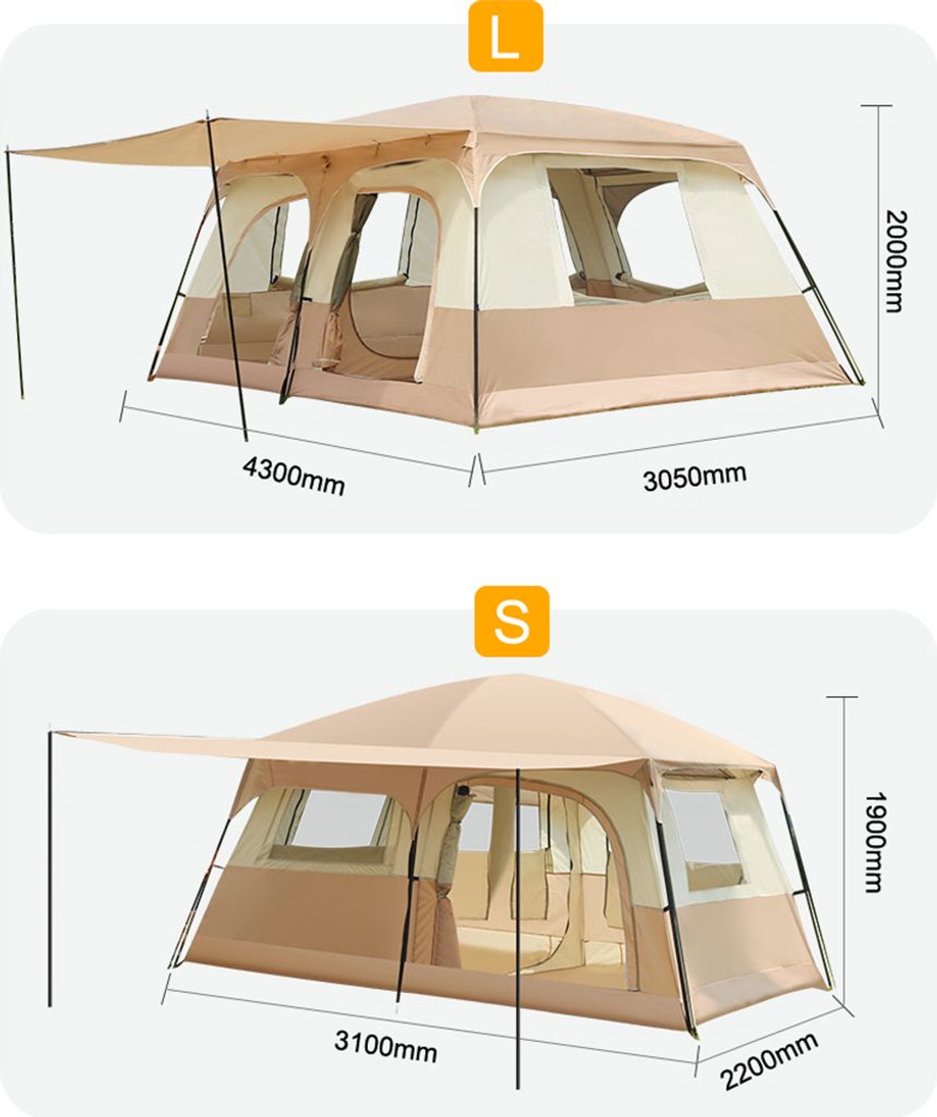 Reise-Campingzelt mit 2 Zimmern, grosses Produktbild 7