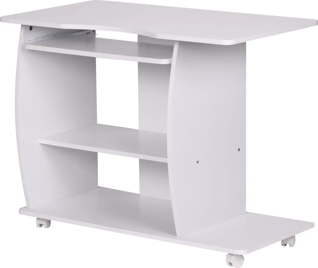 Wohnling Diana WL1.152 Scrivania PC Compatta con Ruote Bianca 90cm