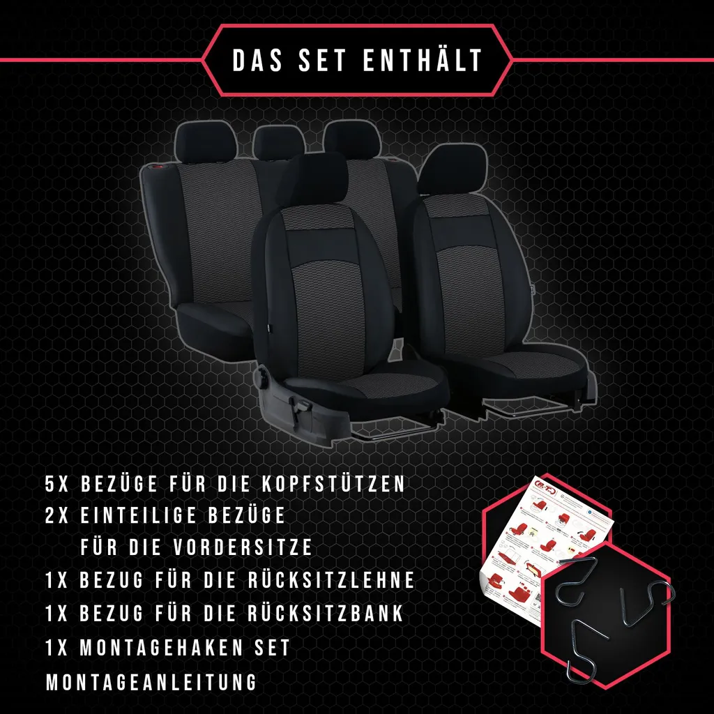 Coprisedili Seat Ibiza II Nero Universale - Qualità Prezzo Imbattibile - 8