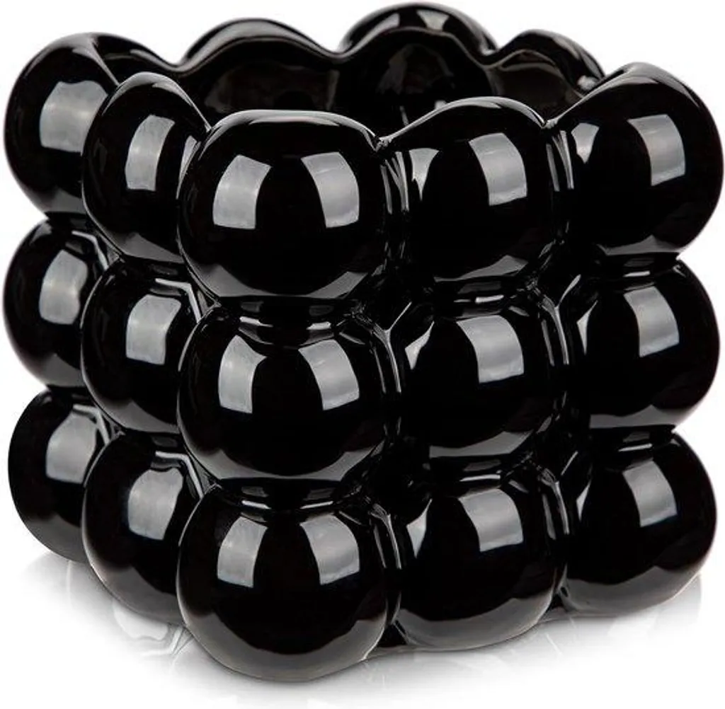 Cache-pot en céramique noir 13 cm - Set de 2 vases horticoles design