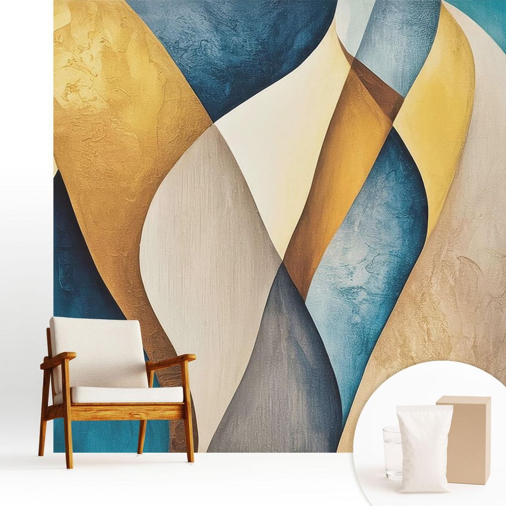 Fototapete - 250x250 cm - Tapete - Wandtapete - Wandbilder - Dekofolie - Tapete Folie - Wand - Dekoration - Wohnzimmer - Wellenförmige Abstraktion