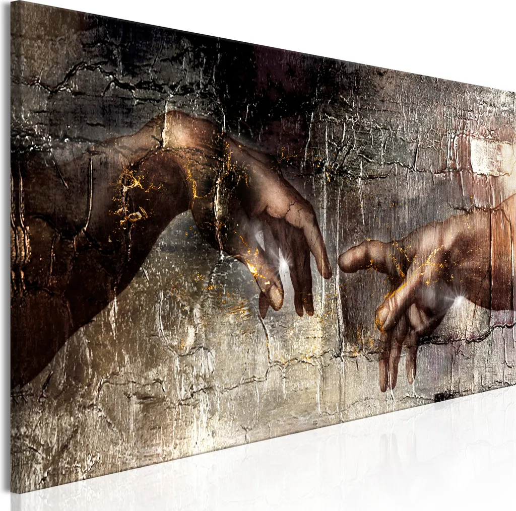 Tableau moderne h-C-0229-b-a La Création d'Adam 150x50 cm sur toile