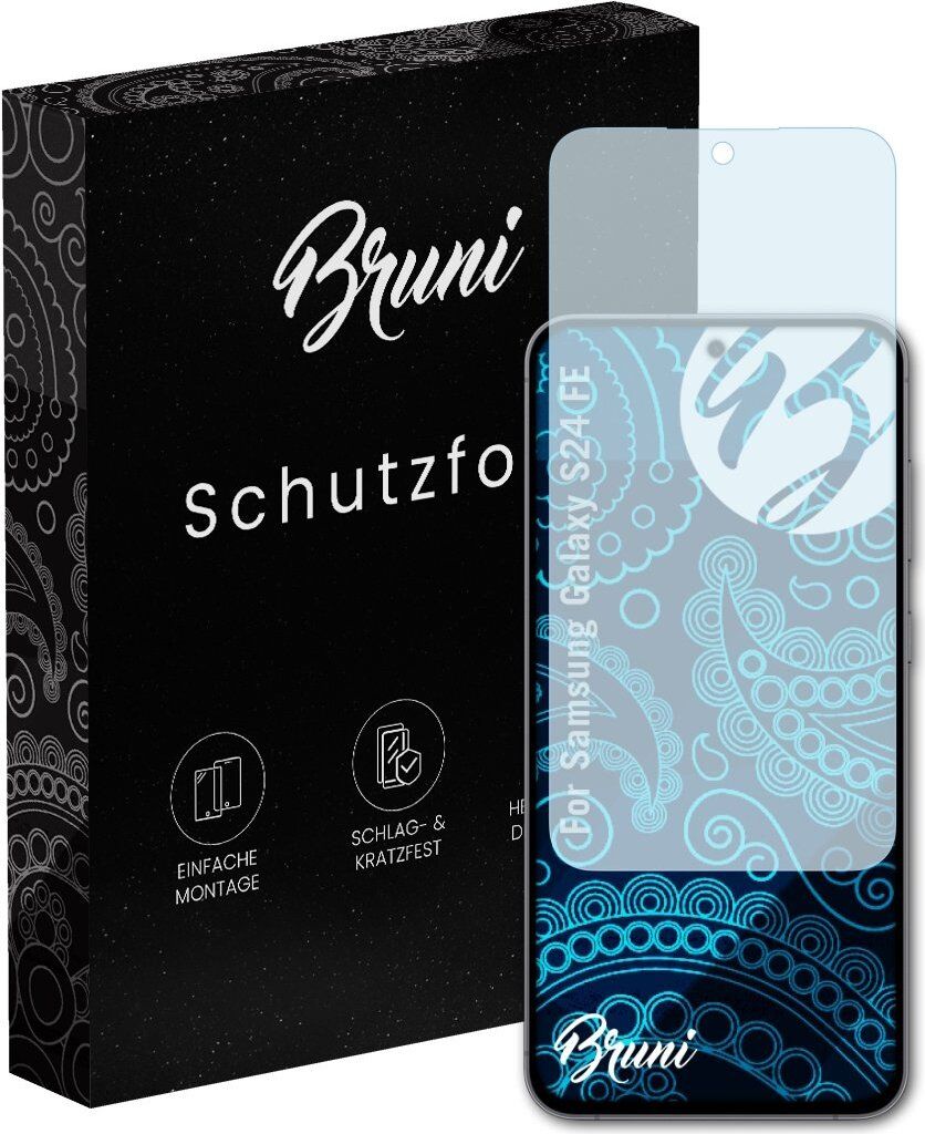 Bruni Basics-Clear 2x Schutzfolie kompatibel mit Samsung Galaxy S24 FE Folie