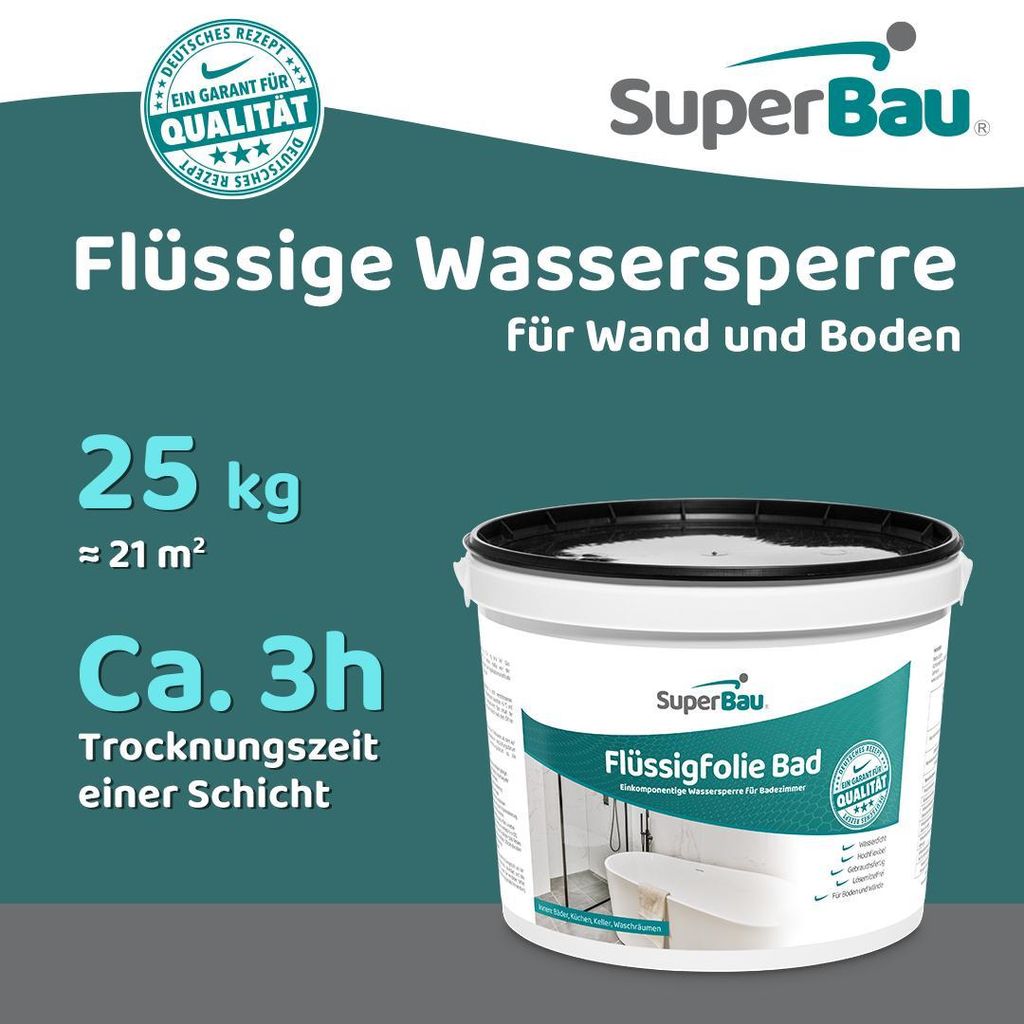 SuperBau Flüssigfolie 25 kg BAD & DUSCHE Abdichten Produktbild 