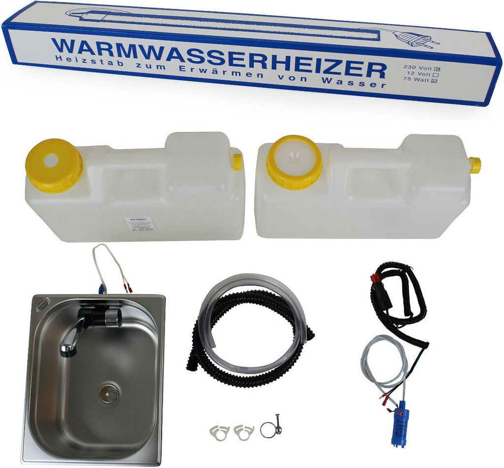Warmwasser Miniküche Camping Verkaufsstand Bausatz Spüle 325x265x150 mm London