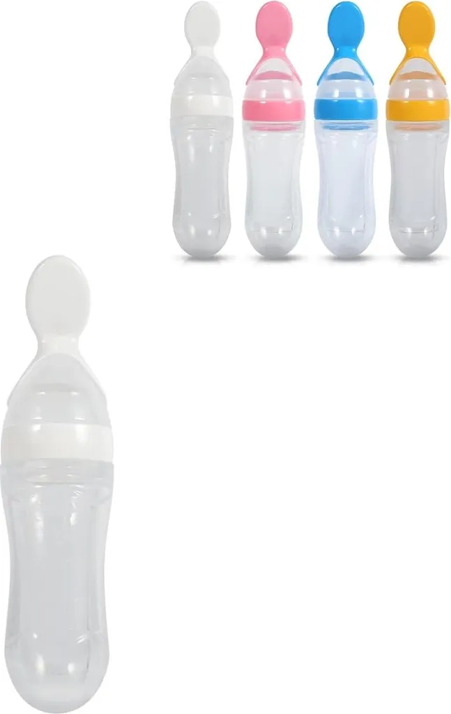 Biberon souple avec cuillère intégrée 90 ml pour purée et bouillie