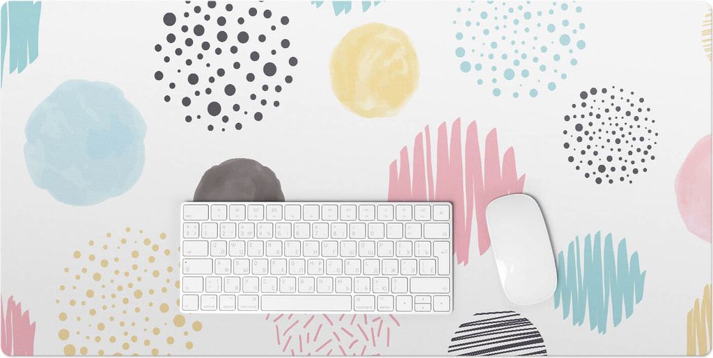 Bunte Kreise Und Muster – Schreibtischunterlage – Rutschfeste Tischunterlage – Schreibtischmatte für Büro & Zuhause – Schreibunterlage ...