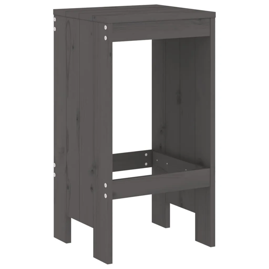 Sgabelli Alti da Pub in Pino Grigio - Set 2pz 40x36x75 cm per Locale - 3