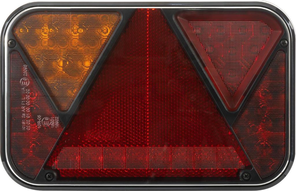 FRISTOM FT-270 LED Rücklicht links 12 V 6 Funktionen 5-Pin Bajonett 200x 130x 50 mm mit Kennzeichenlicht Nebelschlussleuchte Reflektor für Anhänger