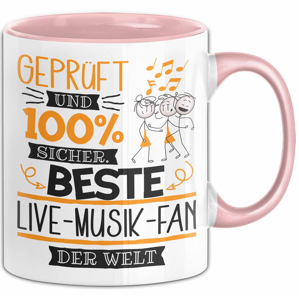 Beste Live-Musik-Fan Der Welt Tasse Geschenk für Eine Live-Musik-Fan Und Sicher Geschenkidee Geburtstag Weihnachten (Rosa)