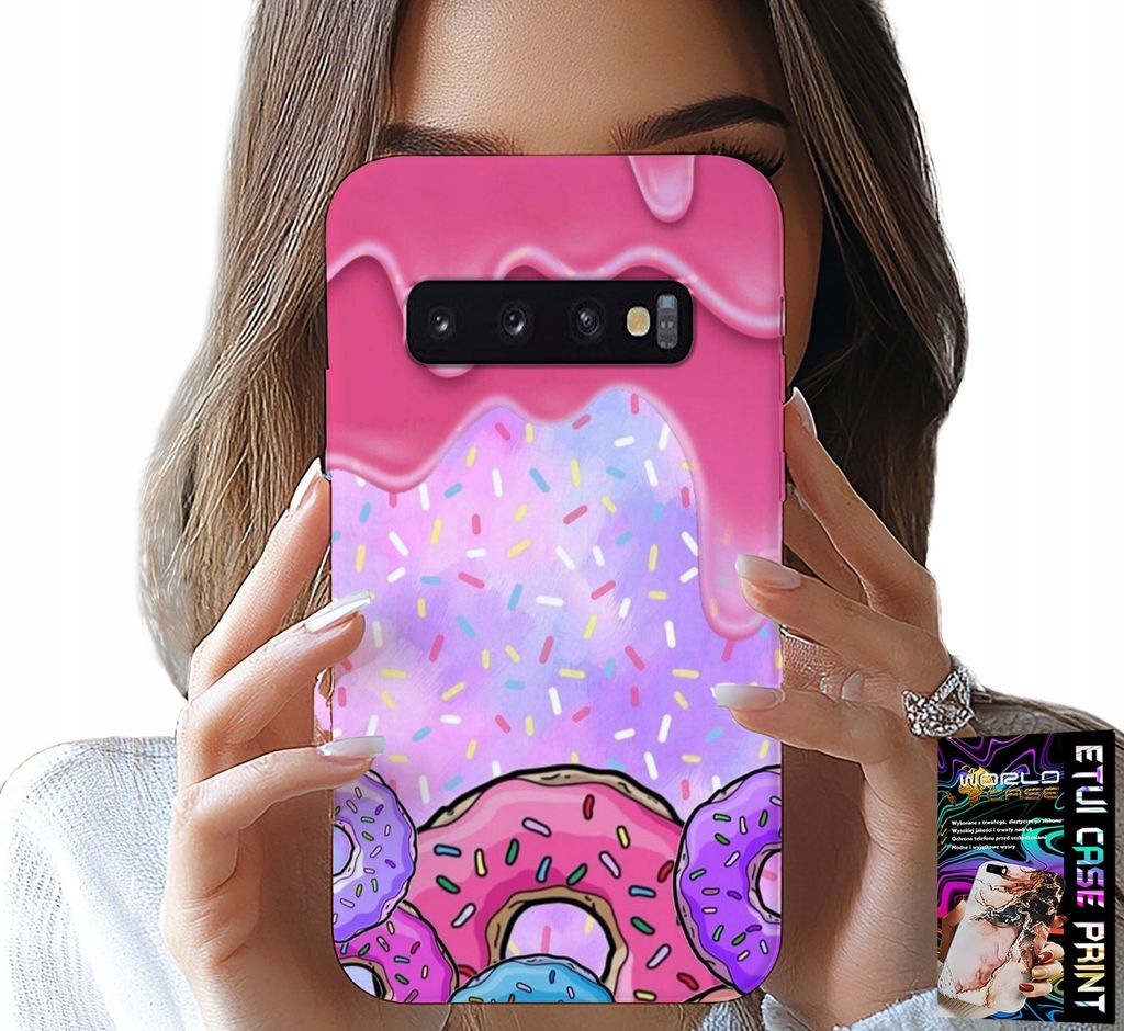 Gehäuse Für Samsung Galaxy S10 - Süsse Donuts Mit Zuckerguss Im Hintergrund + Folie