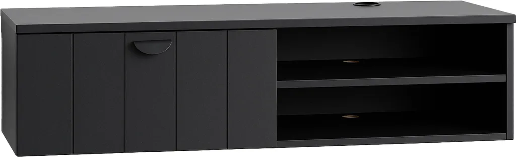 Oviala Holly Mobile TV Sospeso 120 cm Nero - Facile Montaggio e Ordine