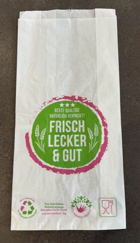 1000 Bäckerbeutel "Frisch Lecker & Gut", 14+6x36 cm, R424