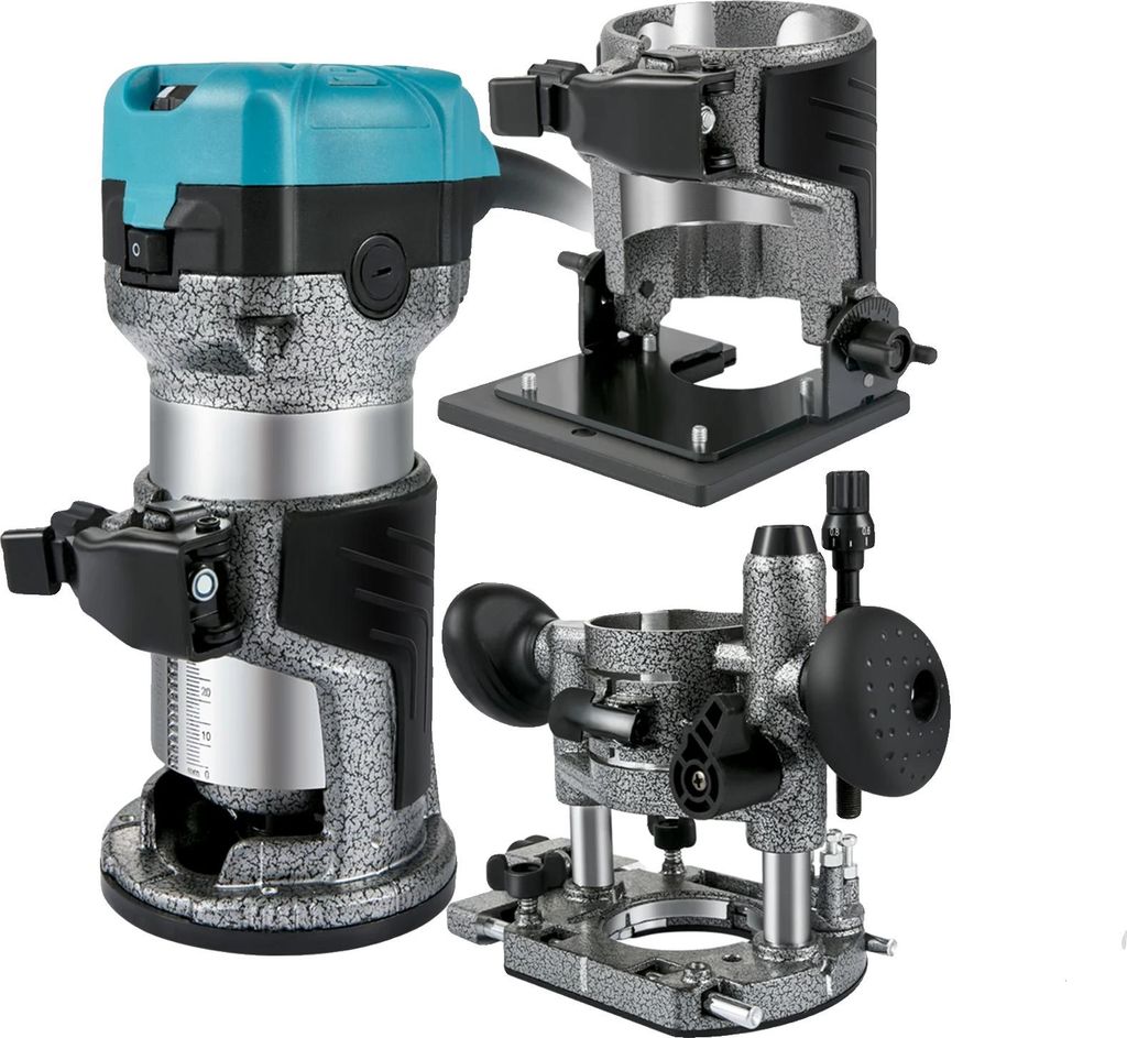 Holzfräsmaschine, 710W Leistung, Geschwindigkeit 13000-33000 U/min, Aluminiumlegierungsmaterial, Fester Eintauchneigungswinkel