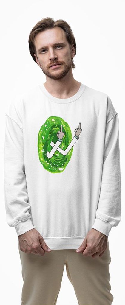 D&B Design Uni Pullover SWMO00051 Rick And Morty Weiß-Größe S