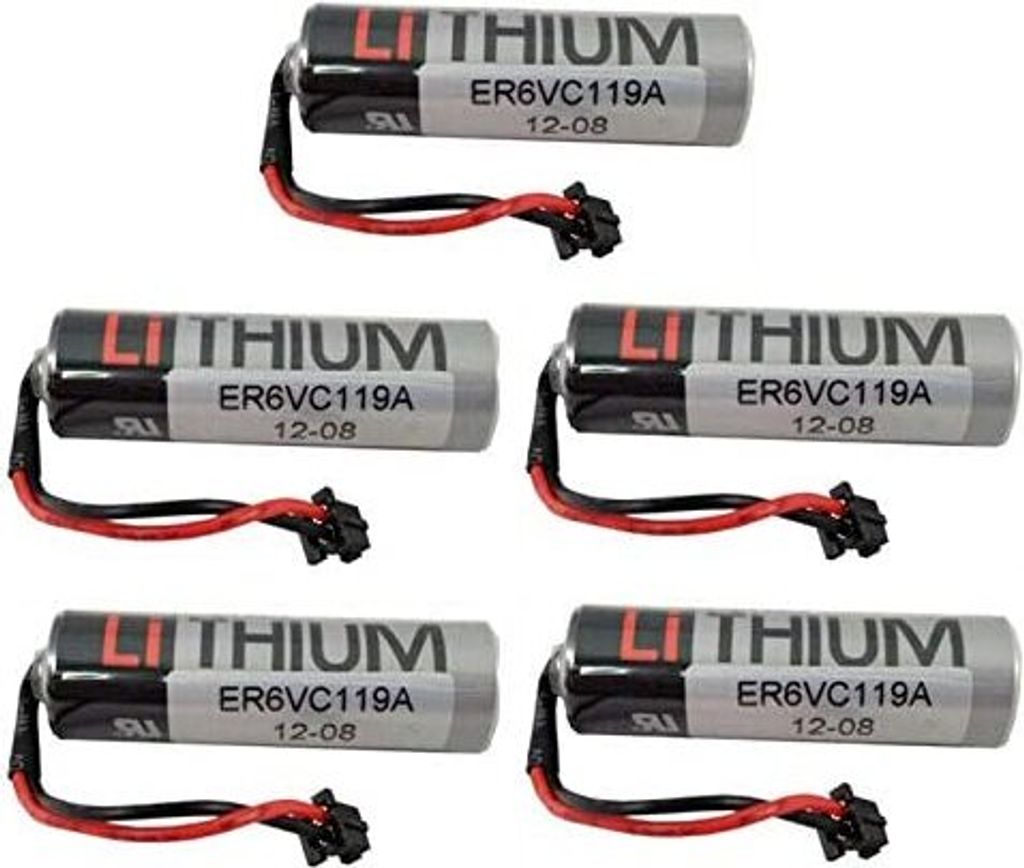 5er-Pack Toshiba ER6V ER6VC119A Batterie für Toshiba PLC (3,6 V, 2400 mAh)