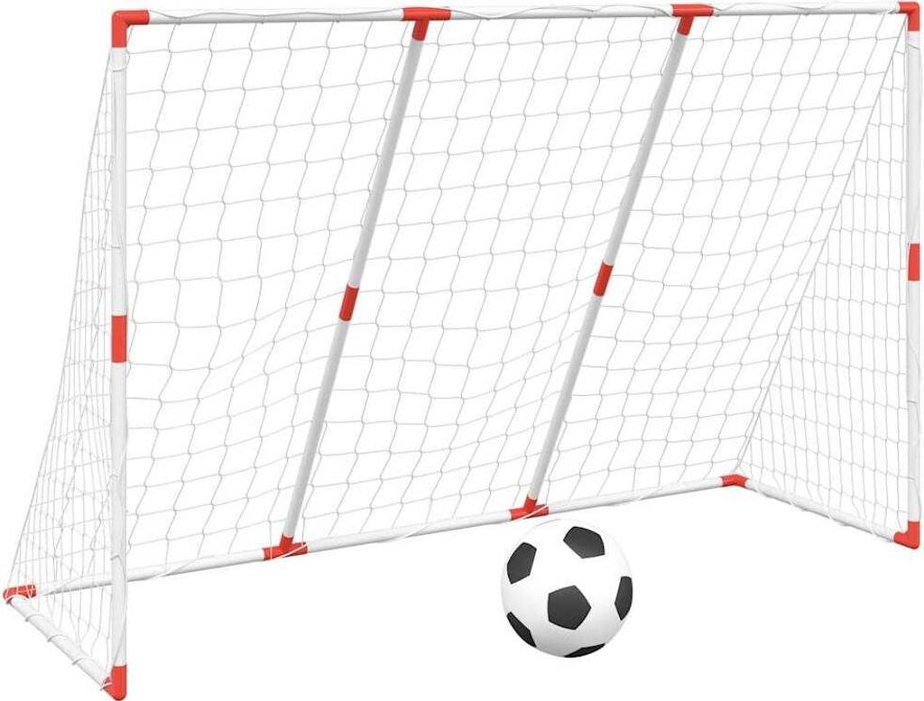 vidaXL Fußballtor für Kinder mit Bällen 2-in-1 Weiß 184x64x124 cm