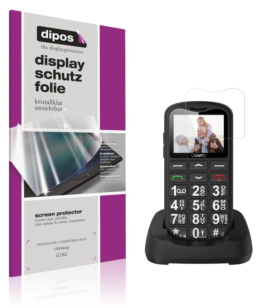 4x Schutzfolie für uleway G182 klar Displayschutzfolie Folie Display Schutz dipos