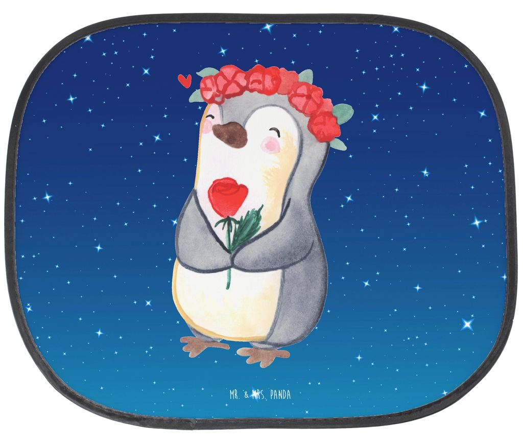 Mr. & Mrs. Panda Sonnenschutz für Auto Jungfrau Astrologie - Sternenhimmel Blau - Geschenk, Sternzeichen, pkw, Seitenscheibe, blendschutz, Sonnenb...