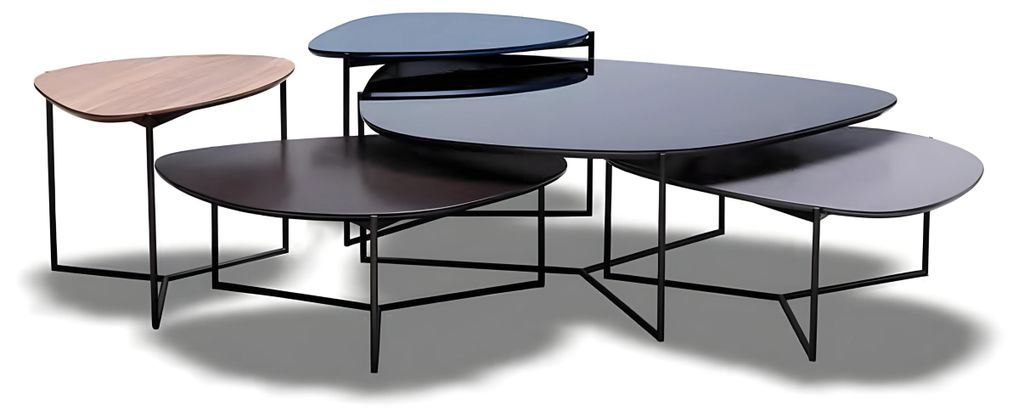 Moderner grauer Couchtisch aus Metall