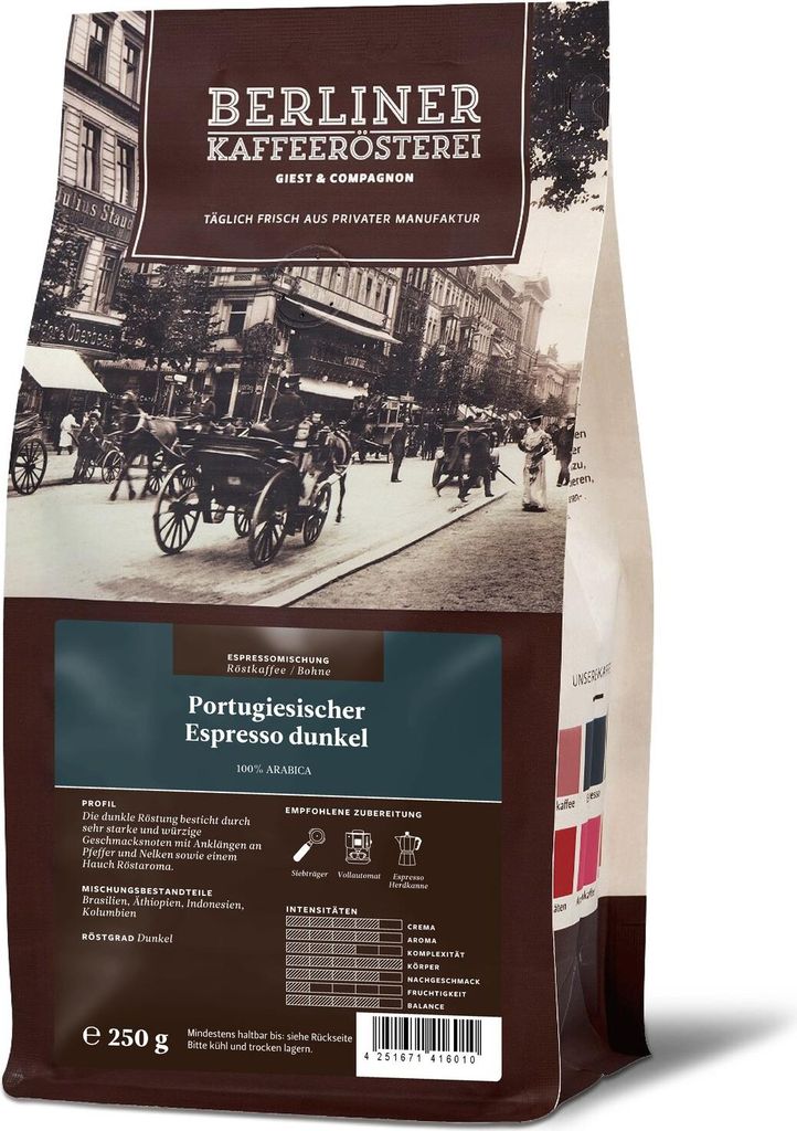 Berliner Kaffeerösterei - Portugiesischer Espresso dunkel (250g / Bohne)