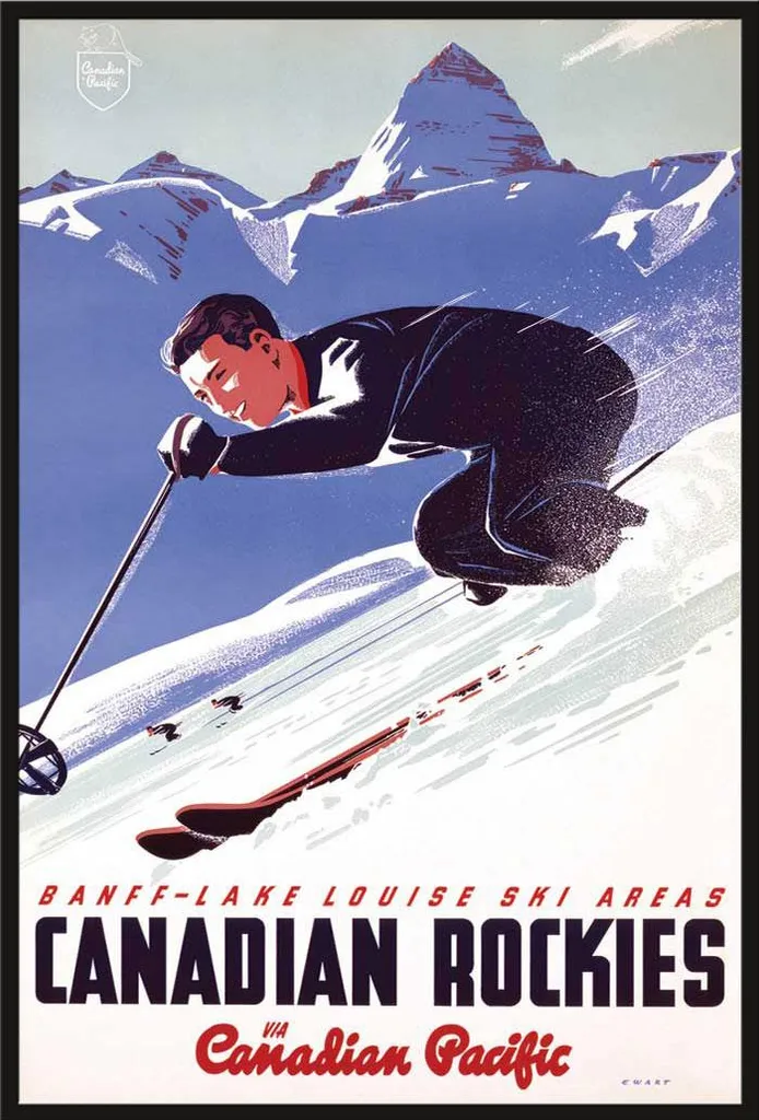 Affiche Banff-Lake Louise avec cadre Shinsuke® Maxi en noir 61x91 cm