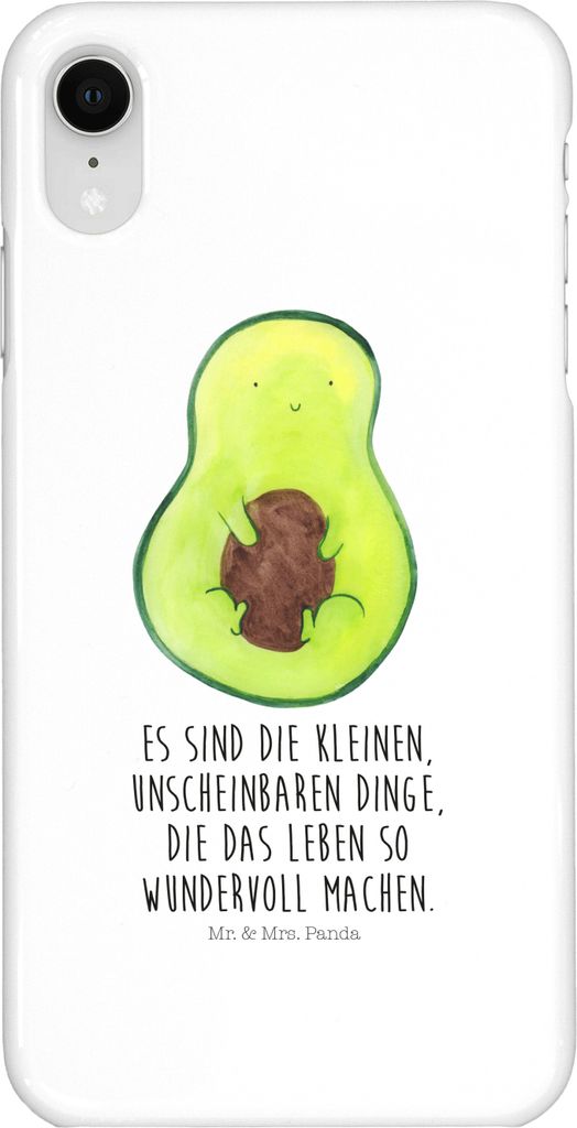 Mr. & Mrs. Panda Iphone XR Handyhülle Avocado Kern - Weiß - Geschenk, Frucht, Handy Case, Premium Kunststoff, Liebe, Pflanze, Wunder