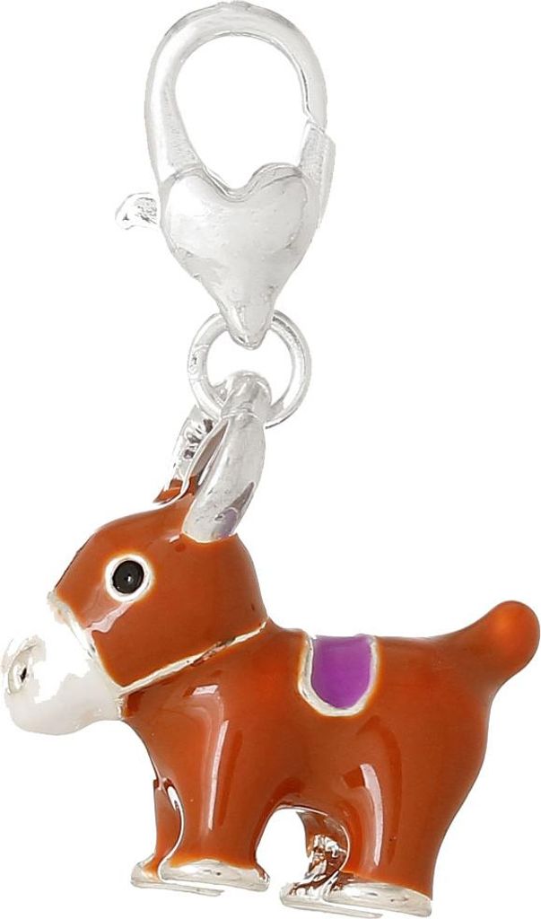 Esel Charm Zipper Pull Anhänger Bettelanhänger Miniblings emailliert braun