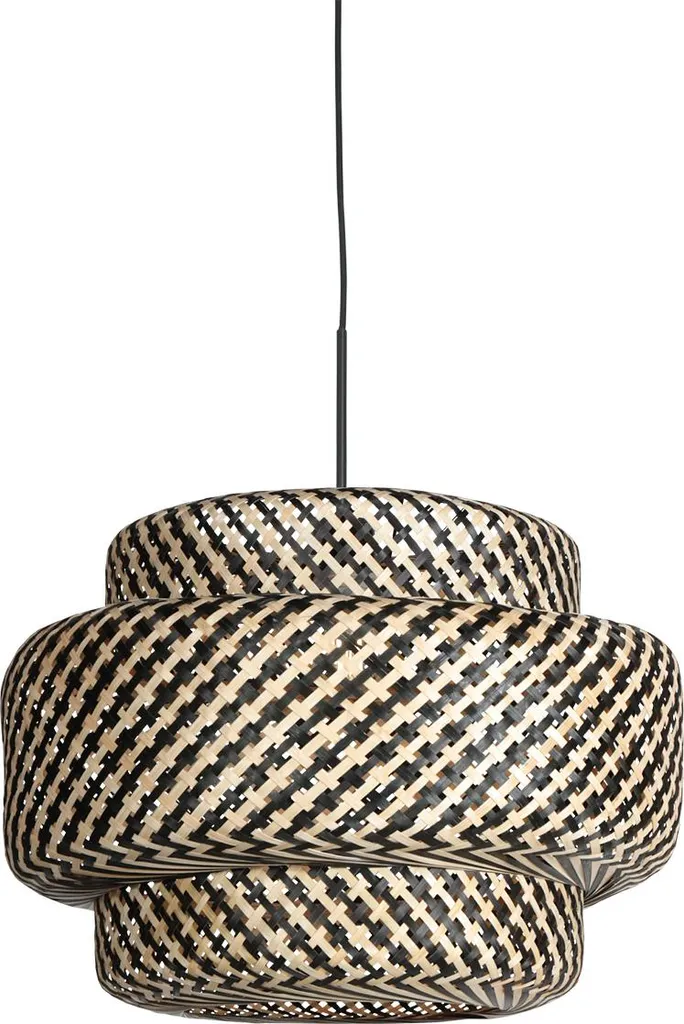 Steinhauer 4478ZW Lampada Bambù Naturale Metallo Nero Design E27