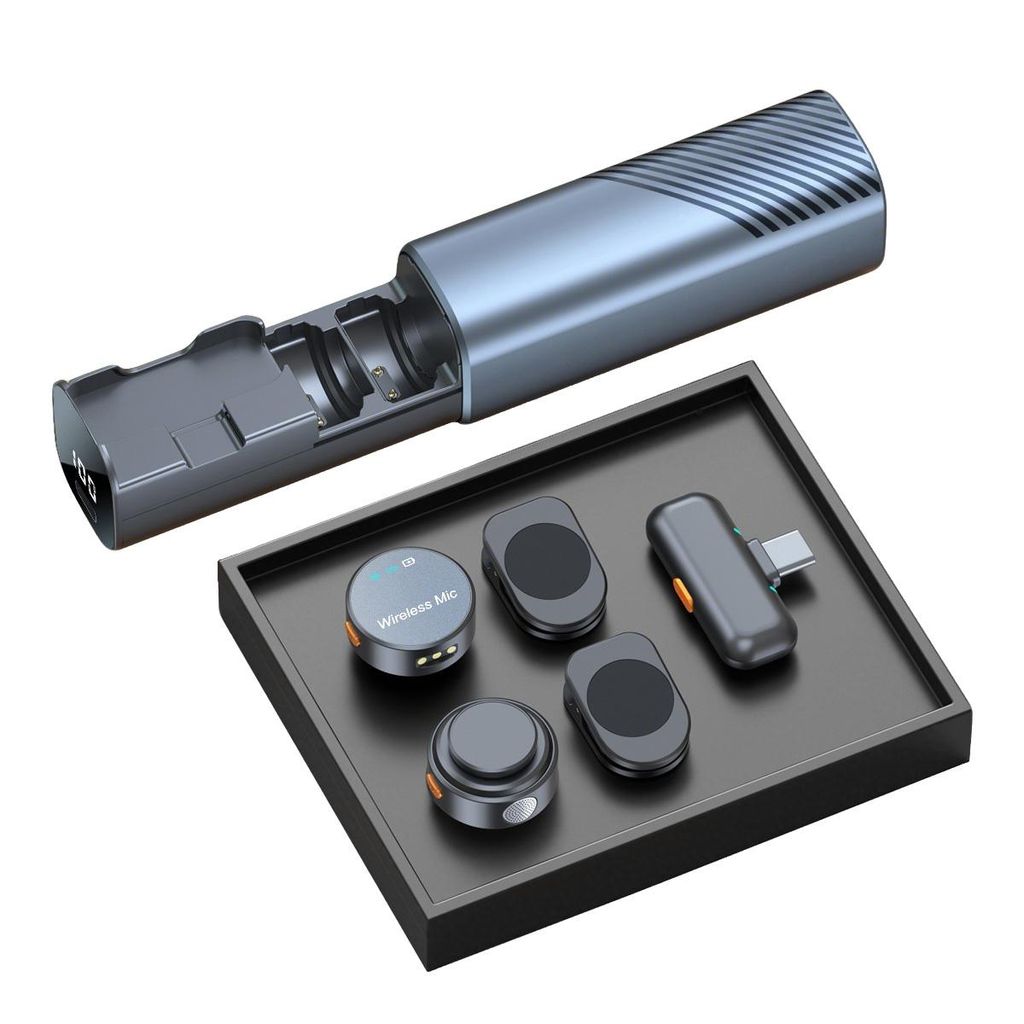 Lavalier-Mikrofon für USB-C, Mini-Clip-/Magnetmikrofon mit 30 m Reichweite und Geräuschunterdrückung