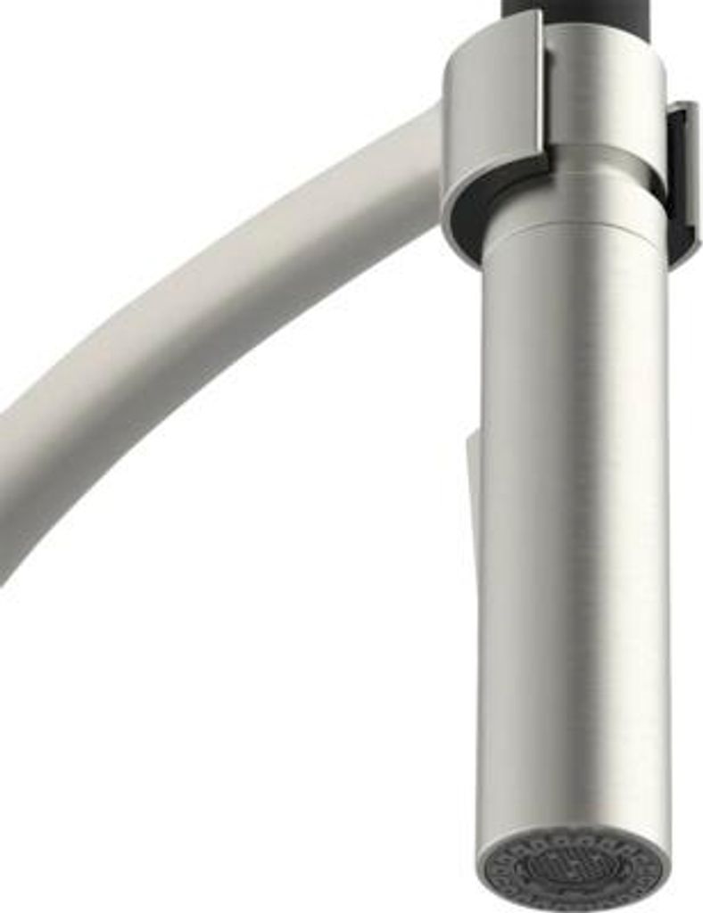 KEO Küchenarmatur flexibel PANI CoolStart und Schnellmontage von Unten Quickfix" Antifingerprint schwarz/edelstahl sati"