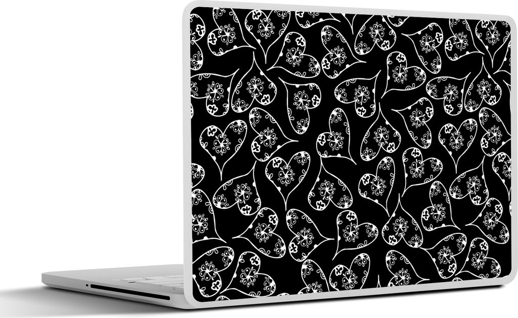 MuchoWow Laptop Aufkleber Sticker Cover Mädchen - Herz - Blumen - Muster - Mädchen - Kinder - Baby 31x22.5 cm - Laptop-Deko