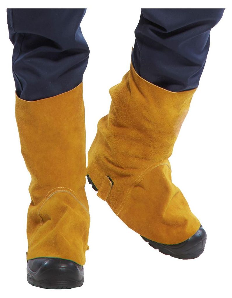 Schweißer-Überschuhe aus Leder - Hellbraun Produktbild 