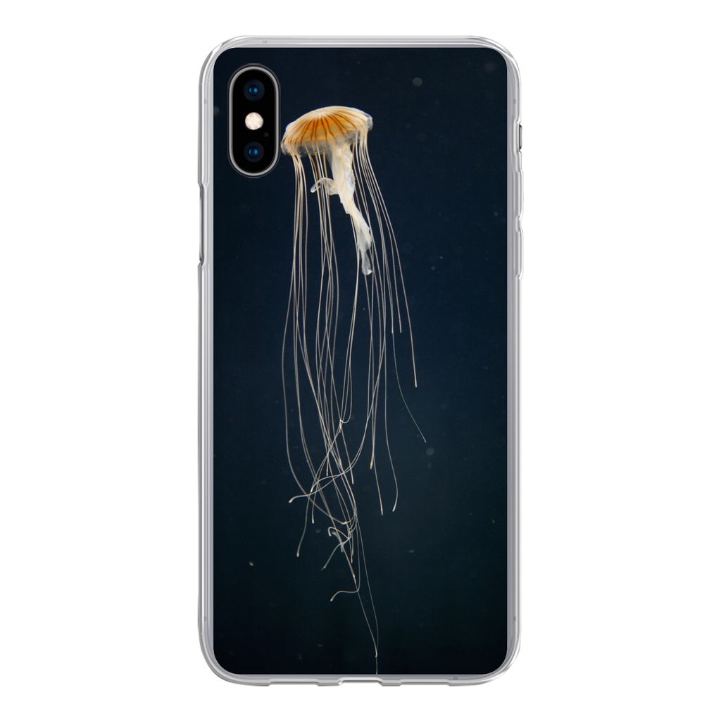 MuchoWow Handyhülle Schutzhülle Hülle für iPhone Xs Qualle - Meerestier - Tentakel Silikon Softcase Handy Hülle - Handytasche