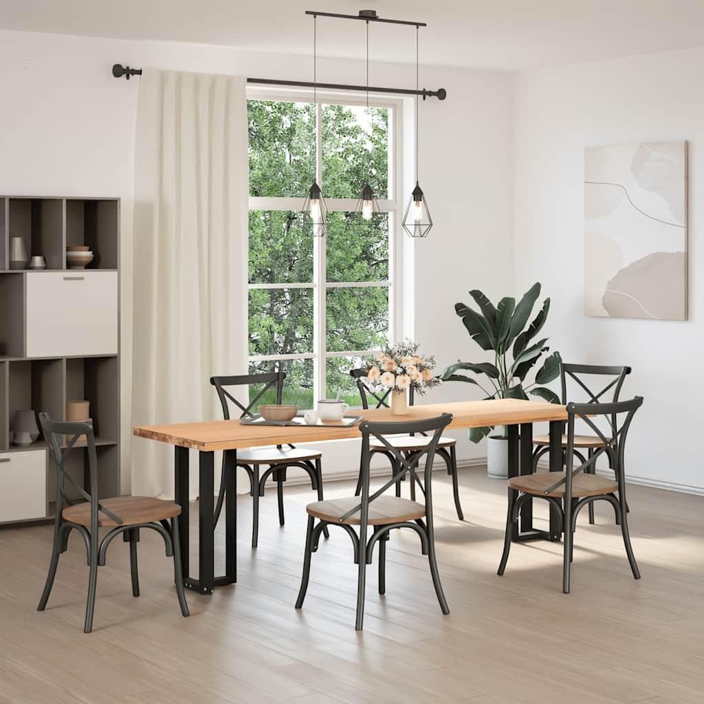 vidaXL Konsolentischbeine T-Form 2 Stk. Schwarz 38x25x(72-73) cm Stahl