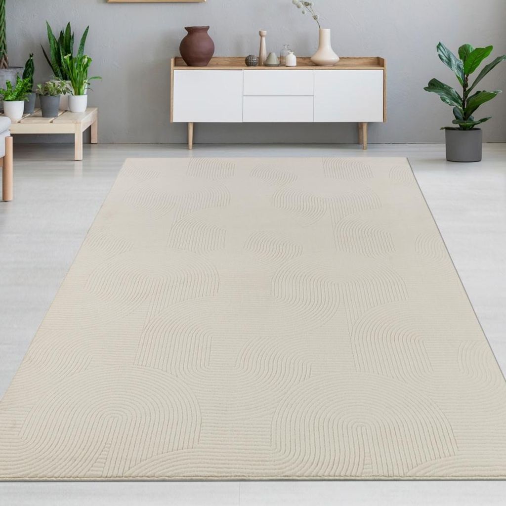 Bellissimo tappeto caldo con elegante motivo a linee color Immagine del prodotto 