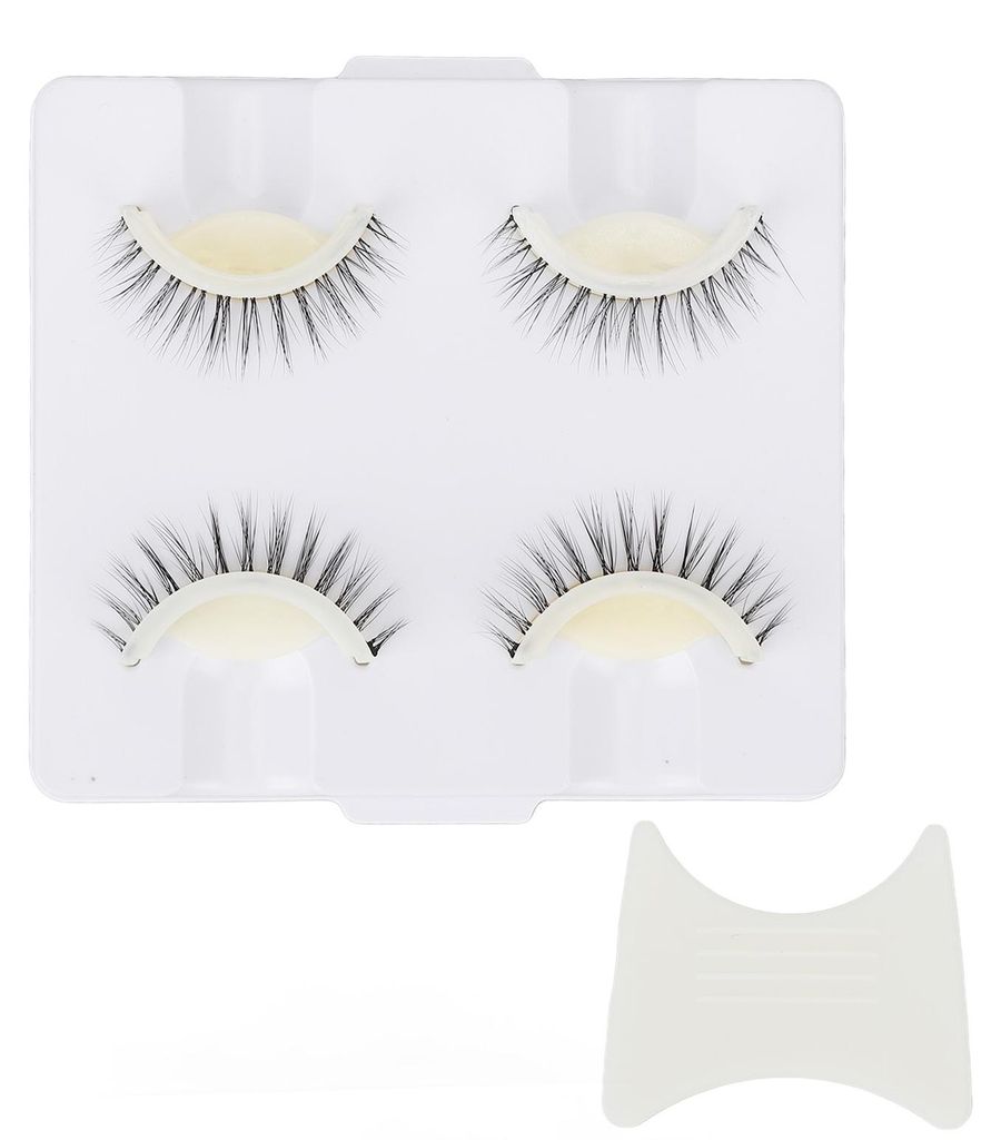 2 Paar falsche Wimpern, natürlich, dicht, wiederverwendbar, selbstklebend, Faux 3D, für Schönheitssalons zu Hause, LD2204